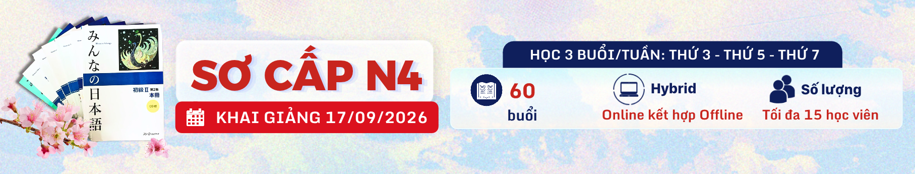 KHÓA HỌC TIẾNG NHẬT SƠ CẤP N4