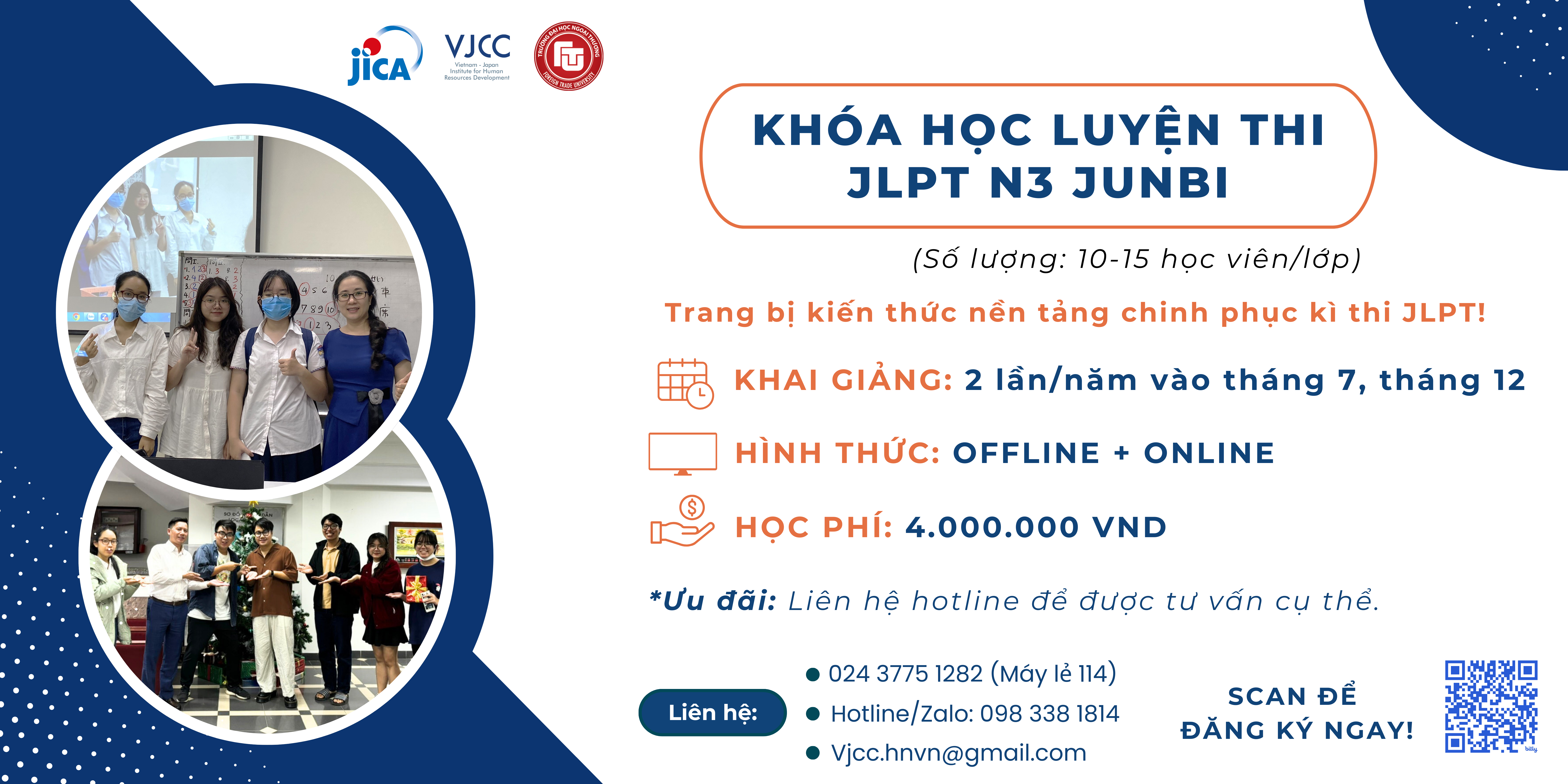KHÓA LUYỆN THI NĂNG LỰC TIẾNG NHẬT JLPT N3 JUNBI